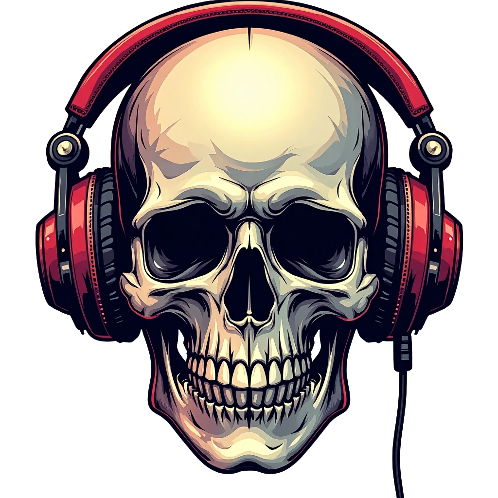 Skull with Headphones