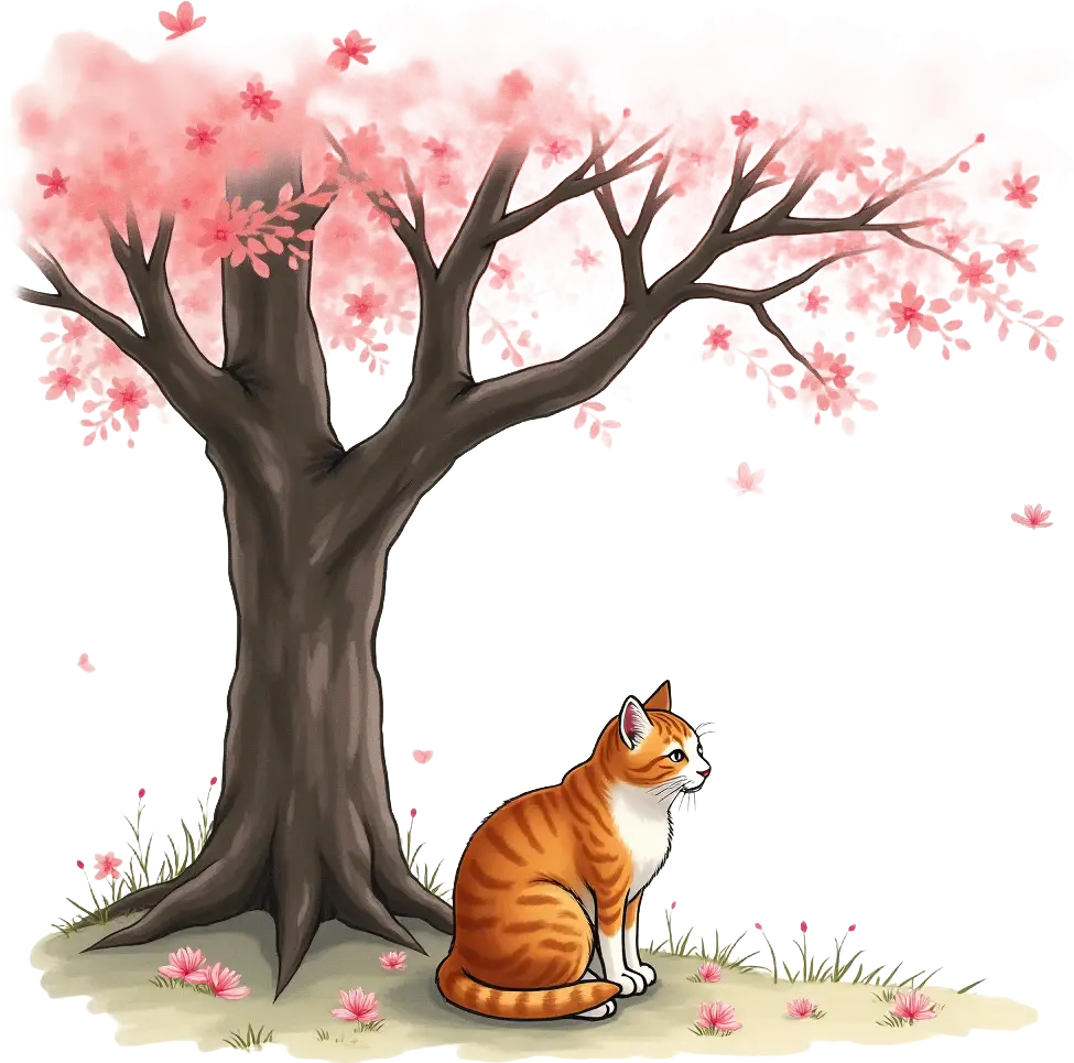 Cherry Blossom Cat