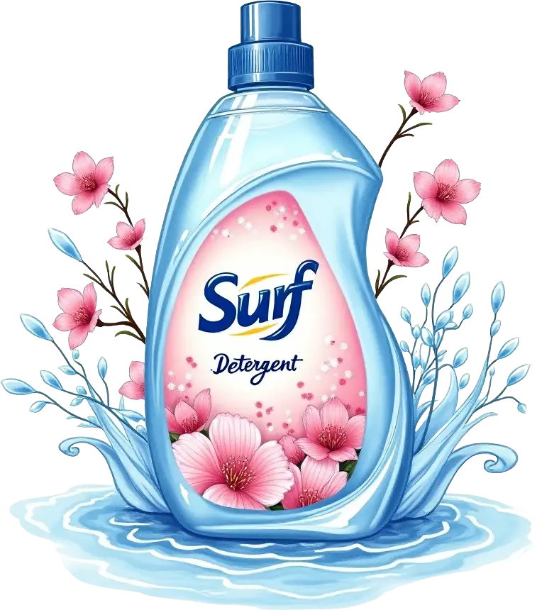 Surf Detergent Bottle with Floral Design