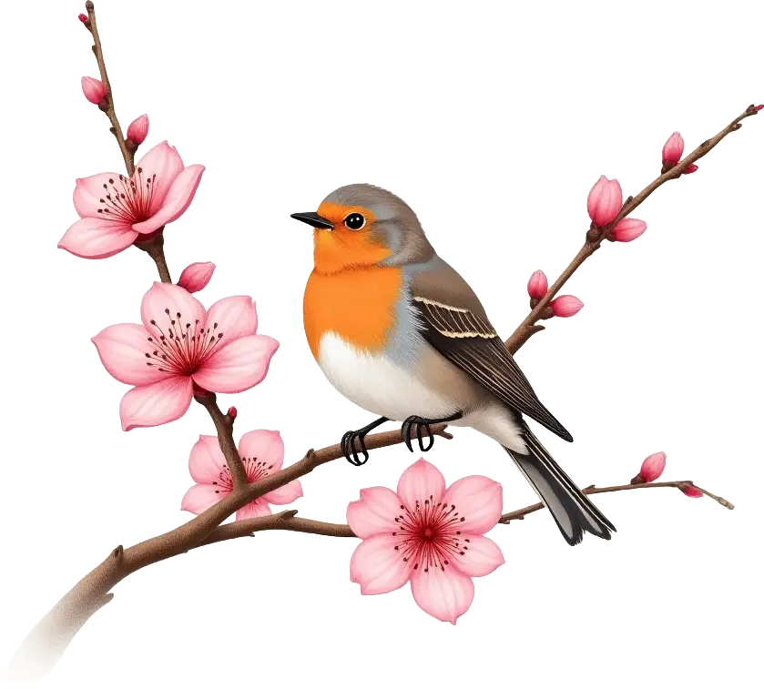 Cherry Blossom Bird