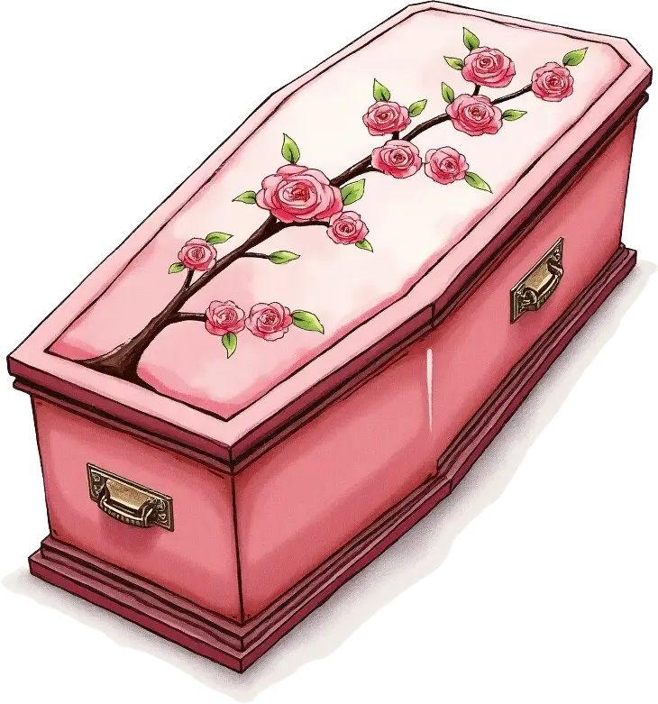 Pink Floral Coffin