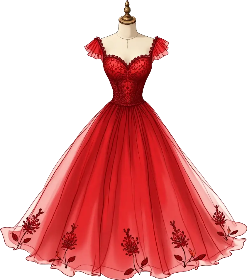 Elegant Red Gown