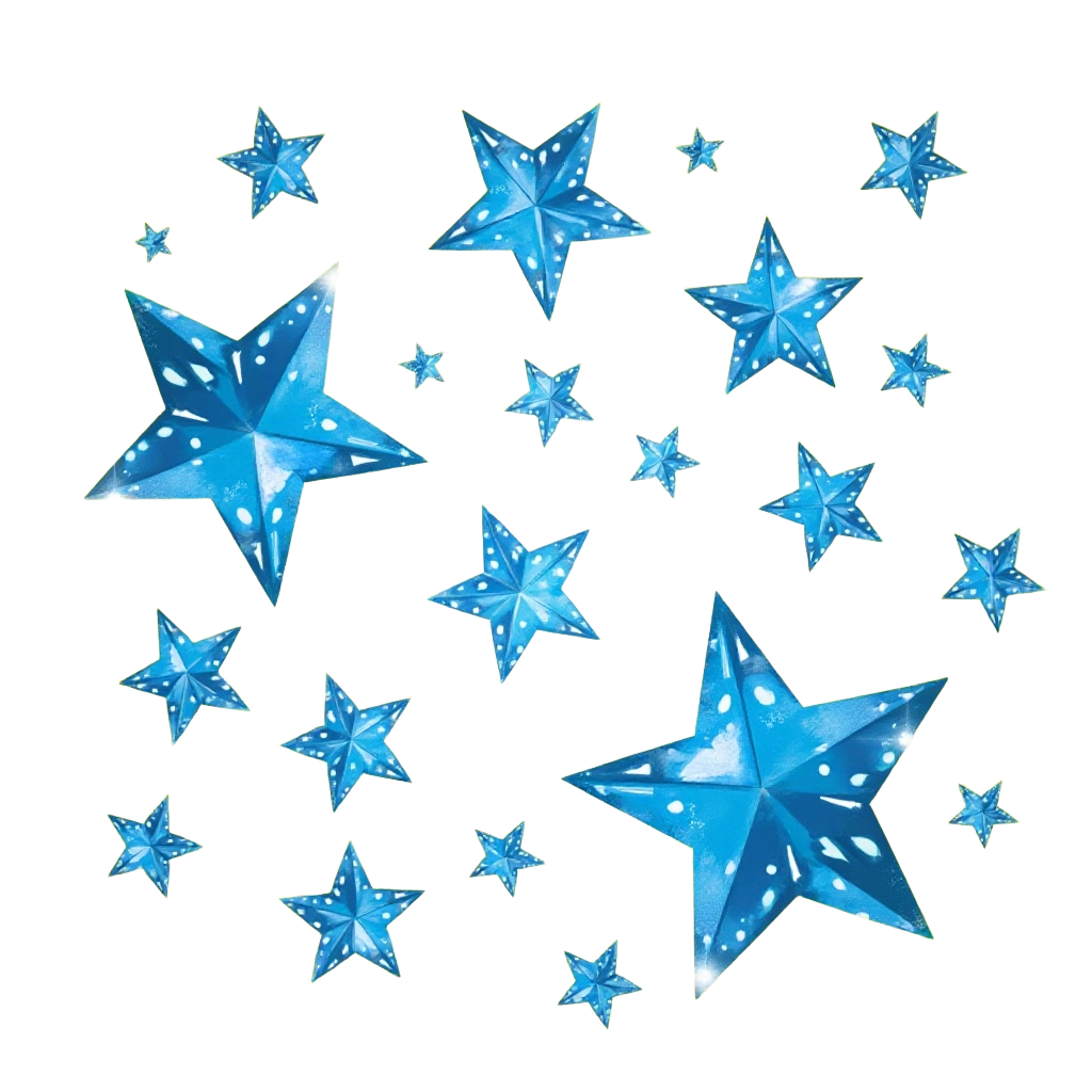 Shimmering Blue Stars