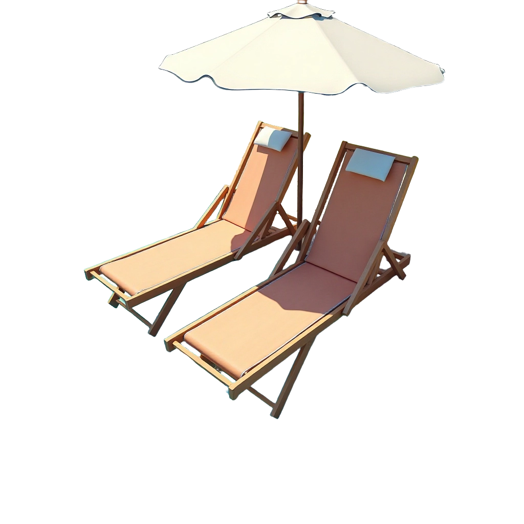 Beach Loungers with Umbrella