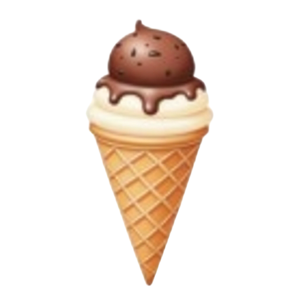 Chocolate and Vanilla Ice Cream Cone