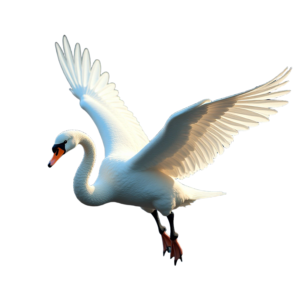 Majestic Swan in Flight