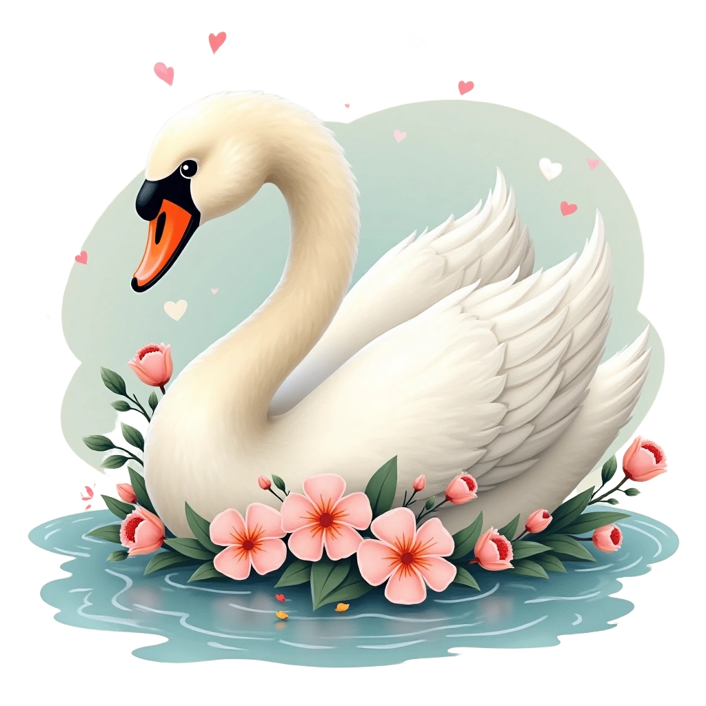 Elegant Swan in Bloom