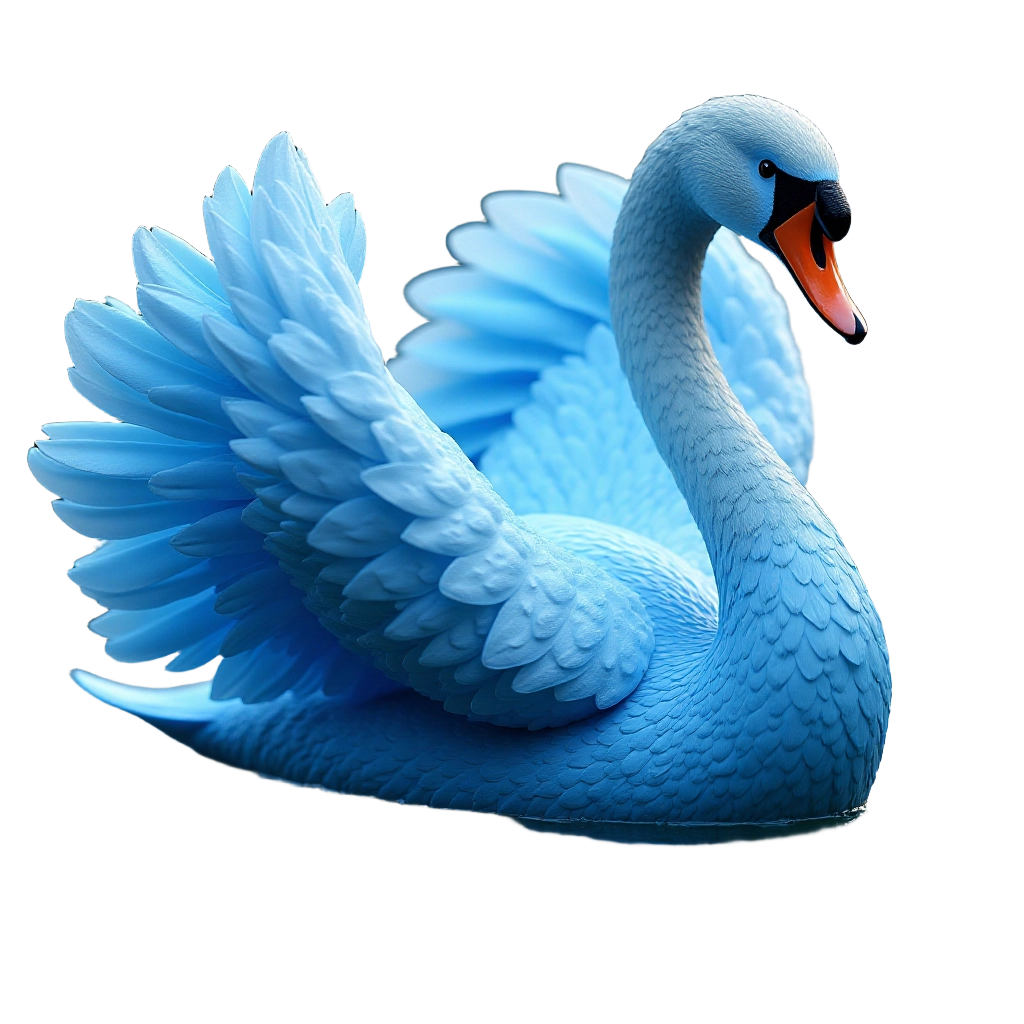 Elegant Blue Swan