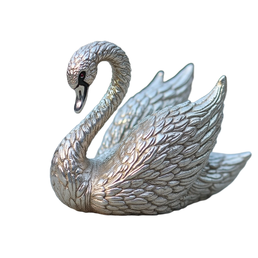 Silver Swan Sculpture