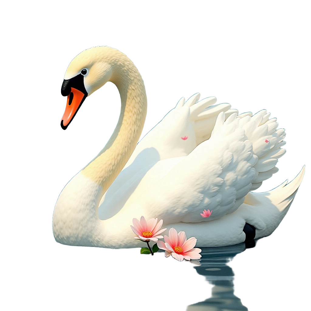 Elegant Swan with Flowers