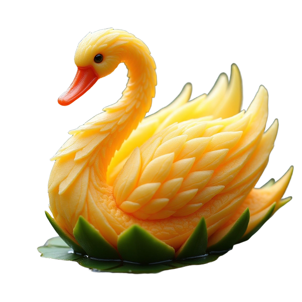 Artistic Swan Carving