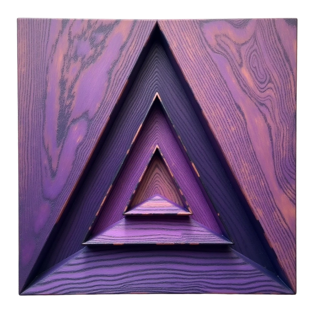 Concentric Triangles in Purple Wood