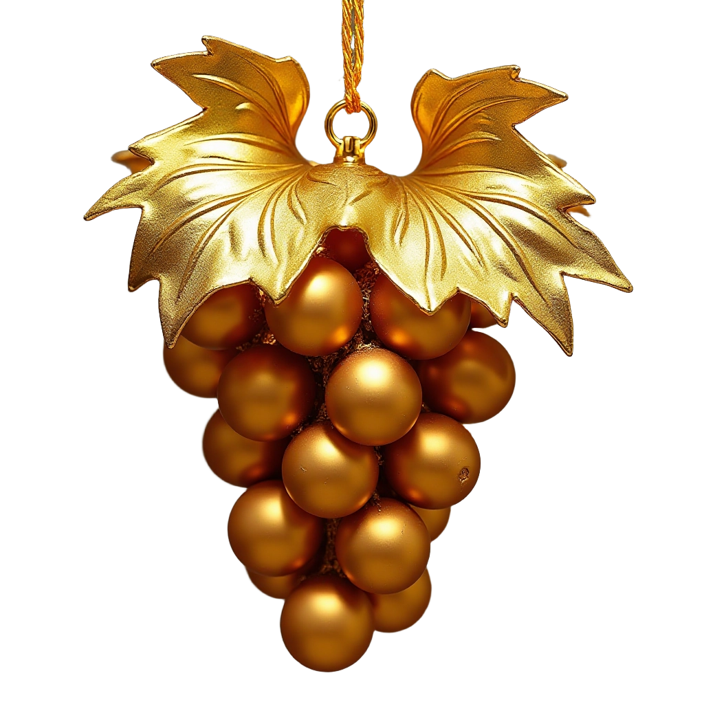 Golden Grape Cluster Ornament