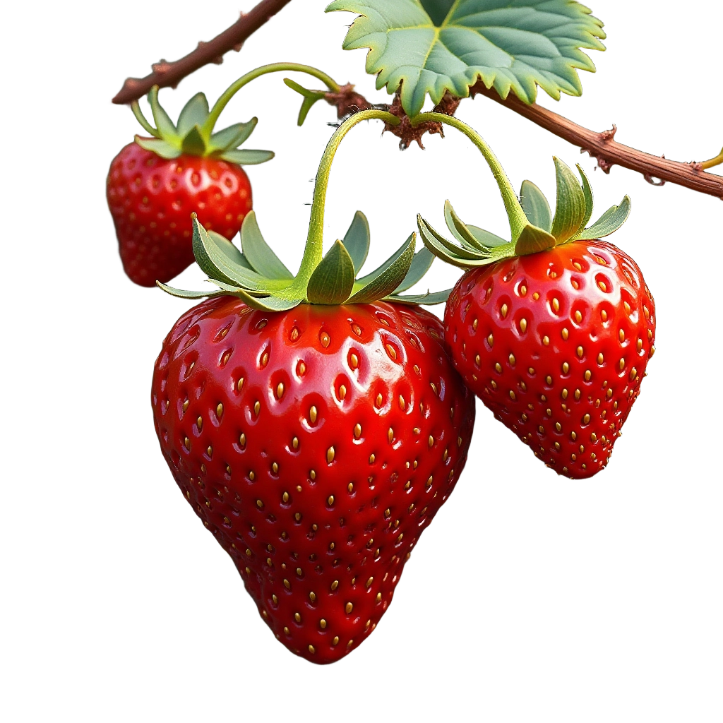 Fresh Strawberries on the Vine