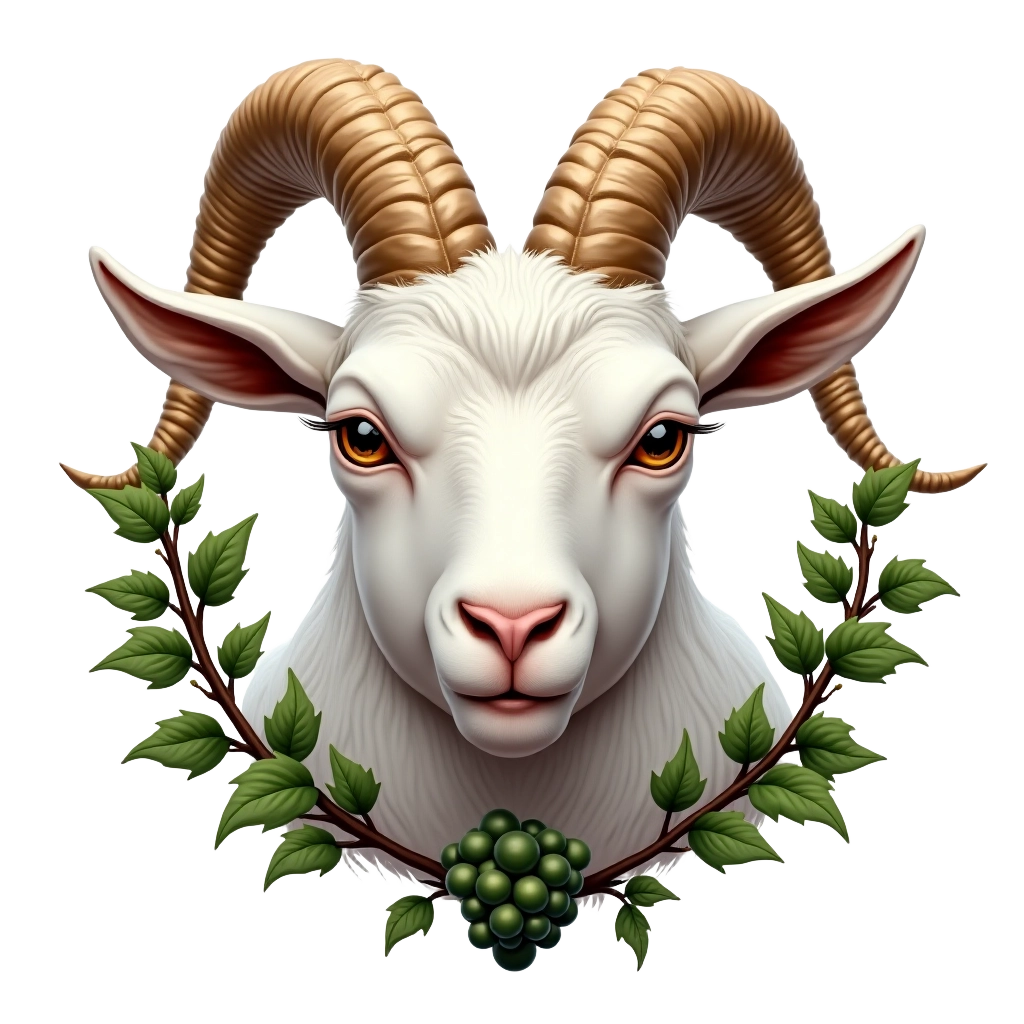 Goat with Grapes and Leaves