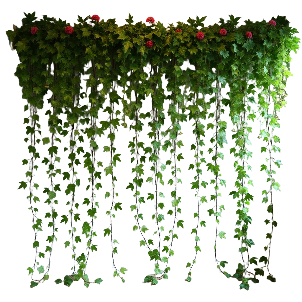 Hanging Ivy with Red Roses