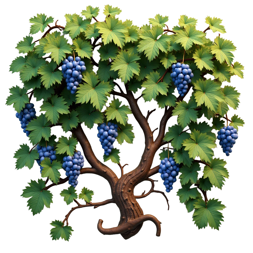 Grape Vine with Blue Grapes