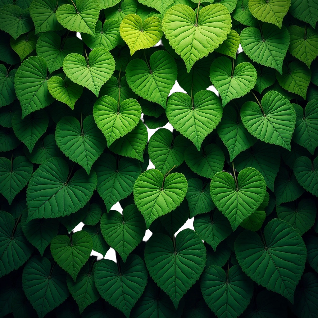 Heart-Shaped Leaves in the Forest