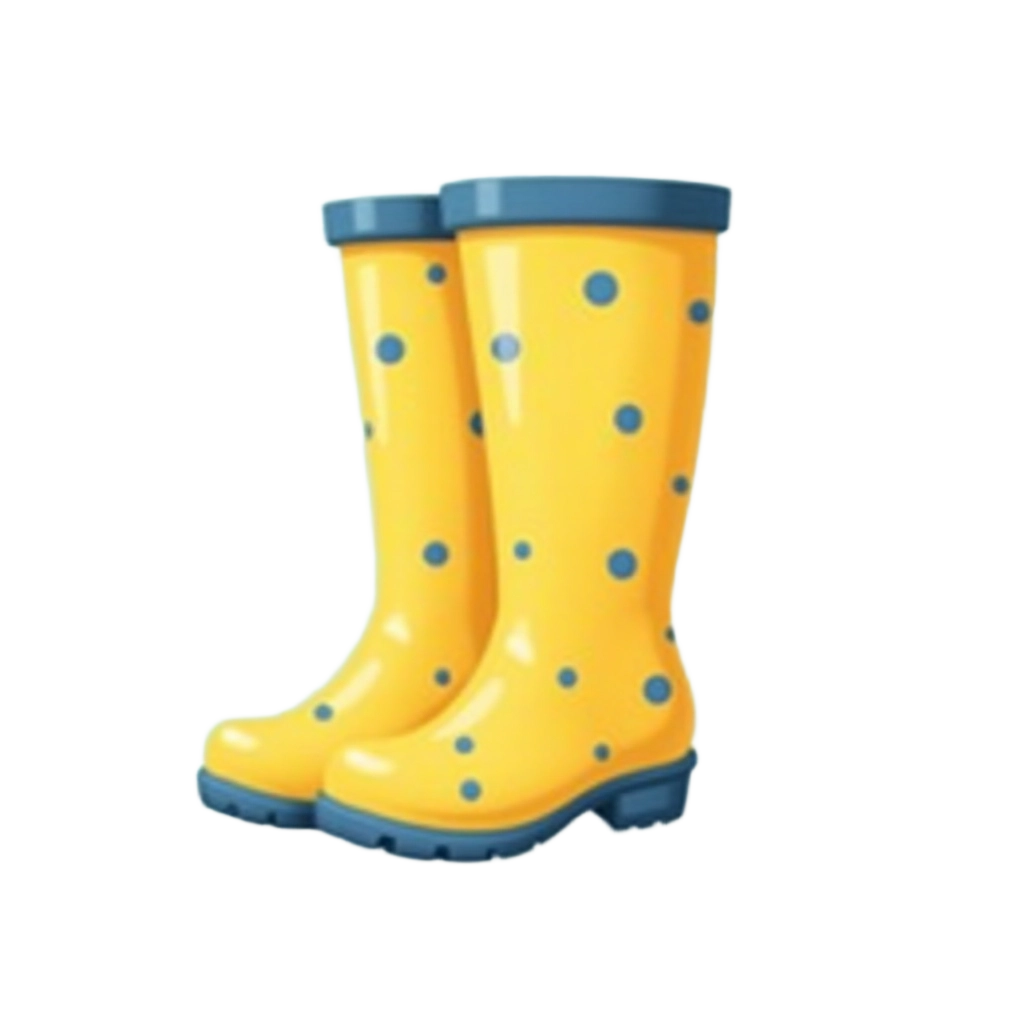 Yellow Polka Dot Rain Boots