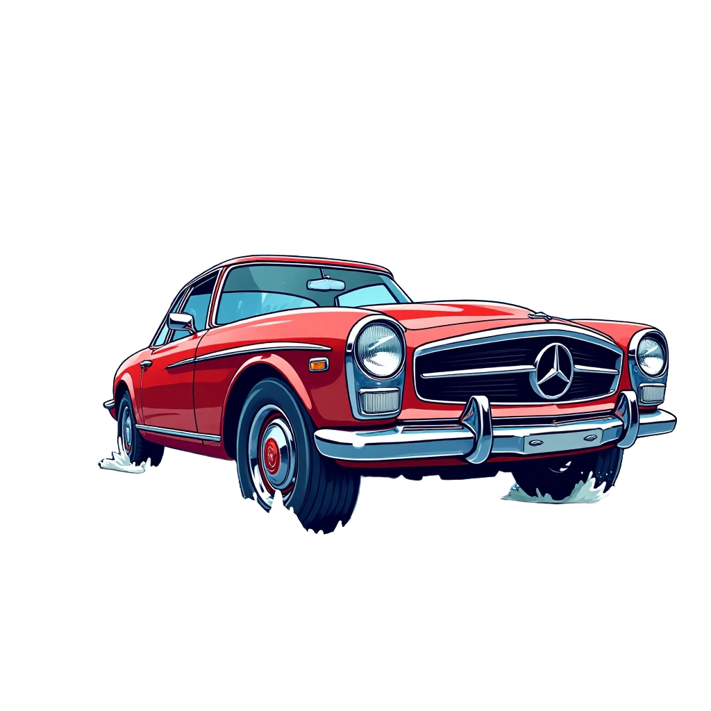 Classic Red Mercedes-Benz