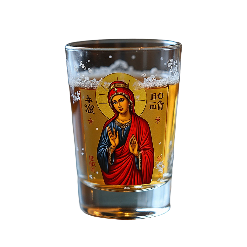 Praying Virgin Mary Glass