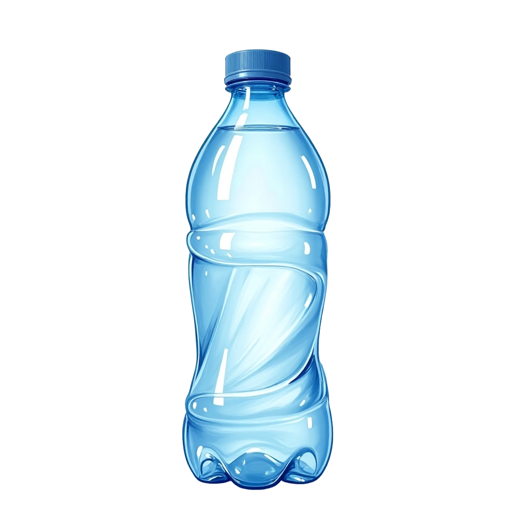 Blue Plastic Water Bottle