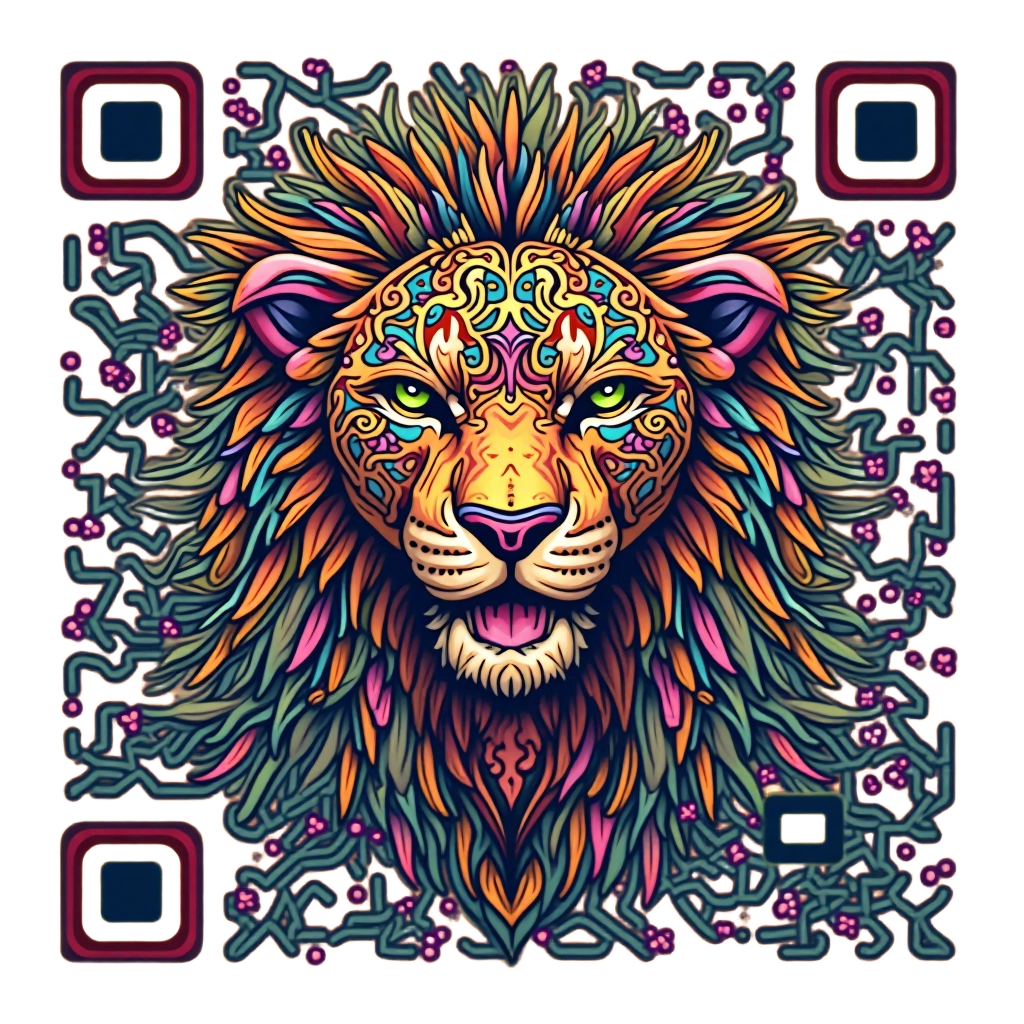 Colorful Lion Mandala