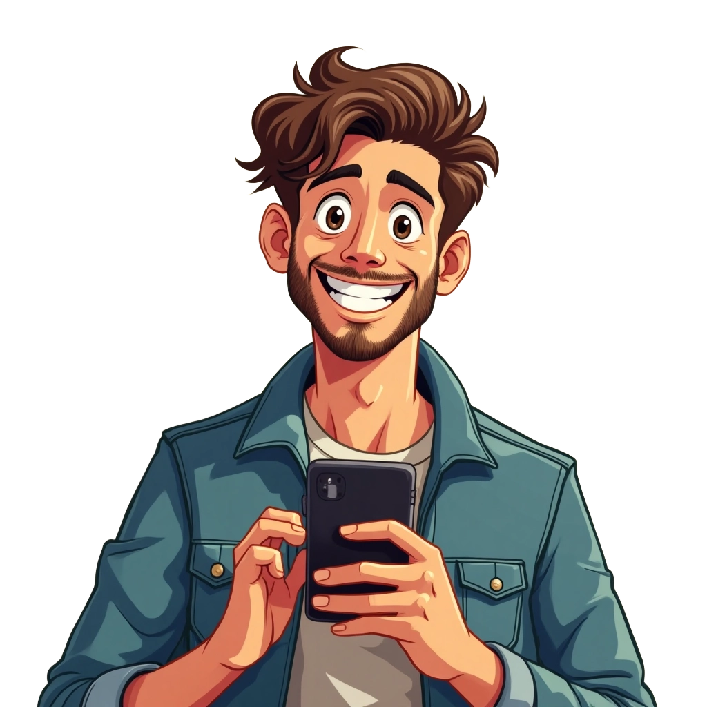 Happy Man with Smartphone