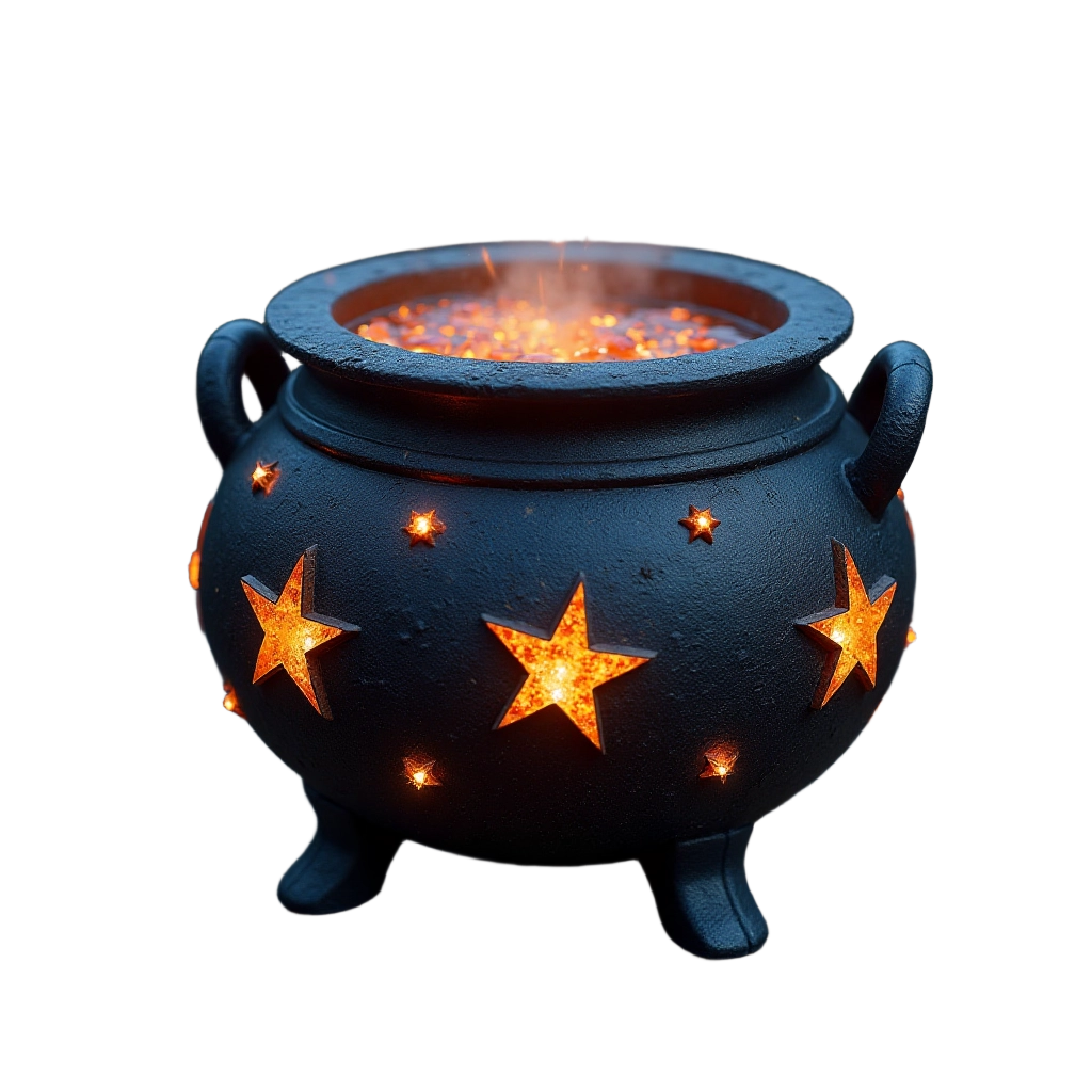 Magical Cauldron with Star Cutouts