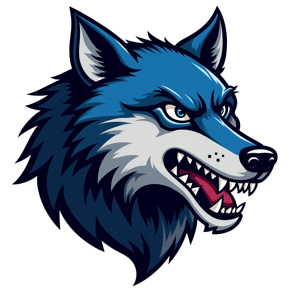 Blue Wolf Mascot