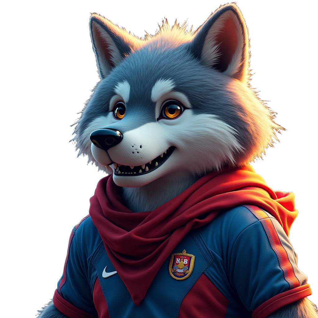 Sporty Wolf Mascot