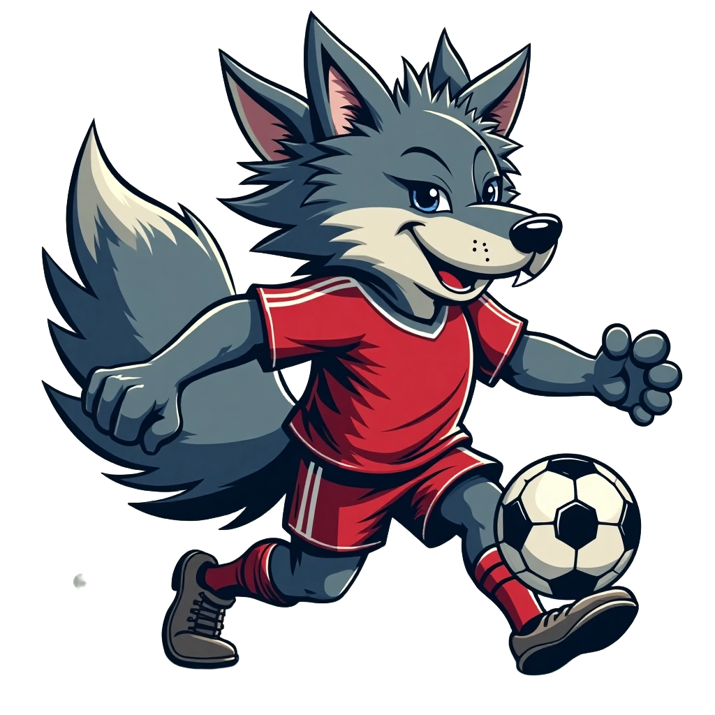 Soccer Wolf Mascot