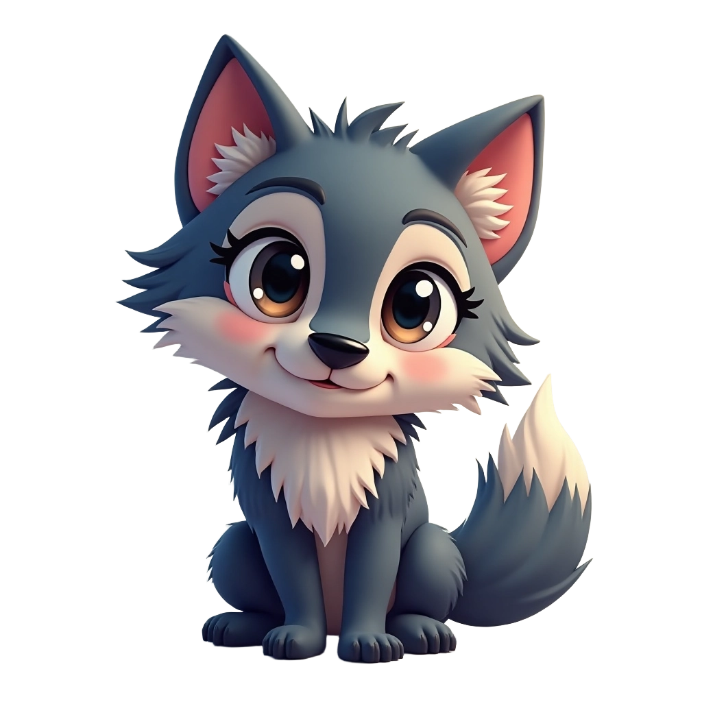 Cute Cartoon Wolf