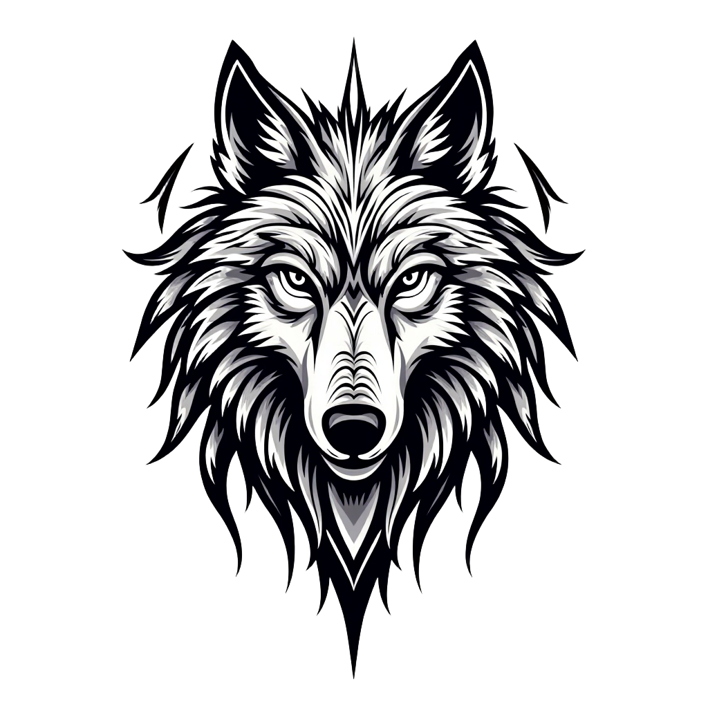 Monochrome Wolf Portrait