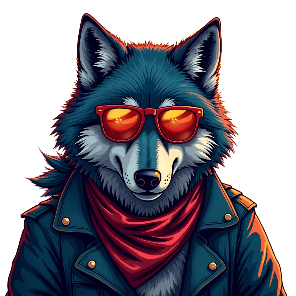 Cool Wolf Biker