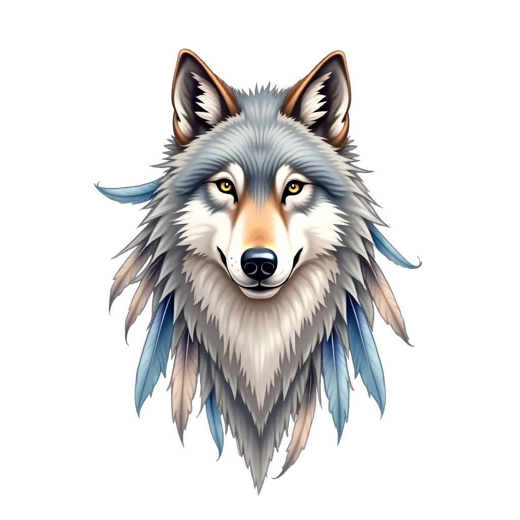 Wolf with Feathers