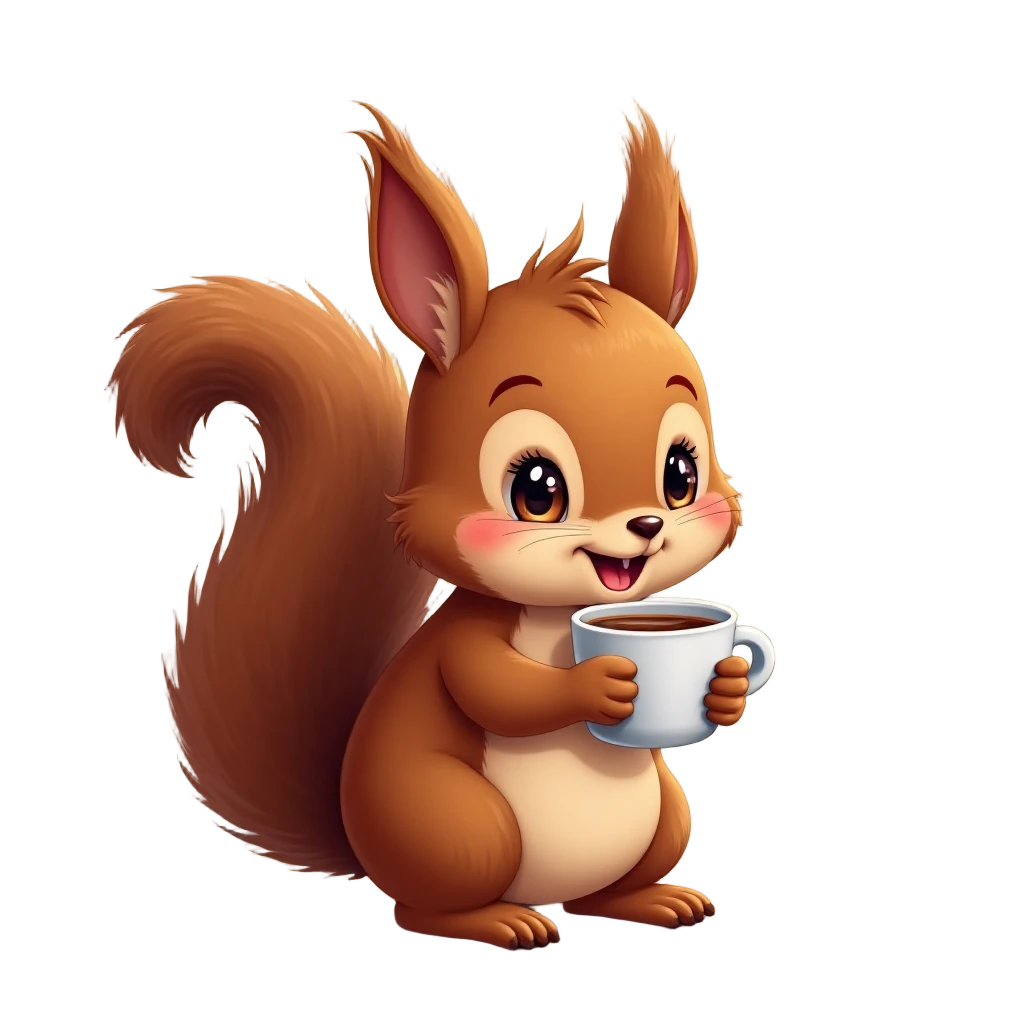 Squirrel with Coffee