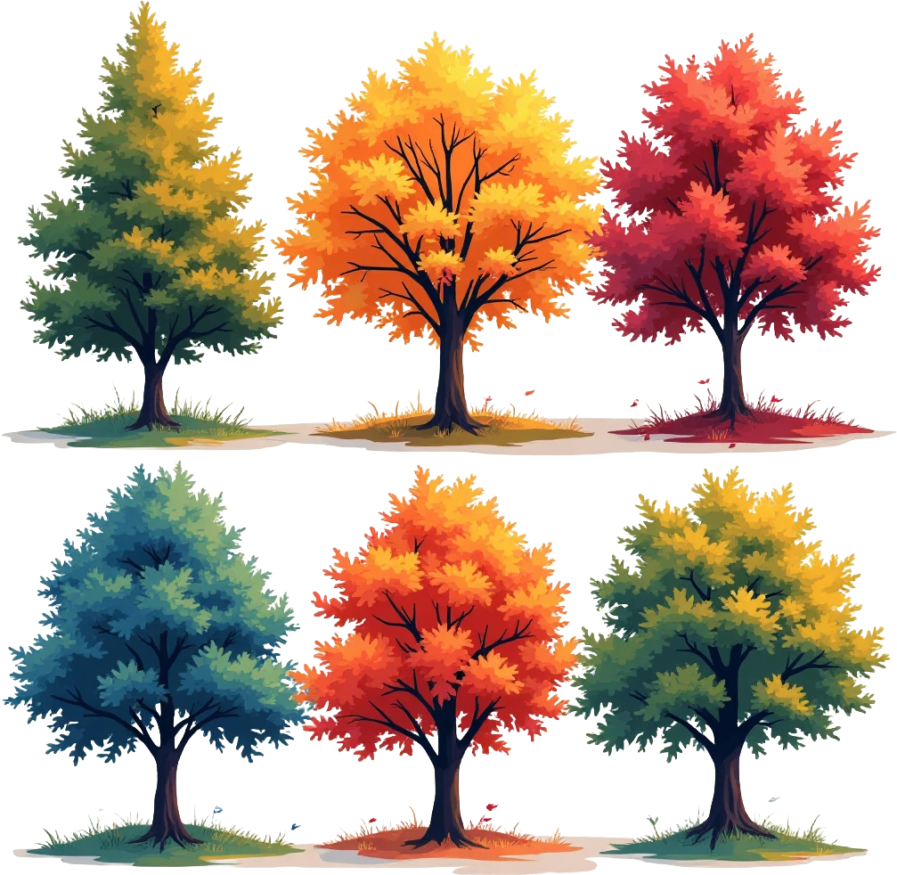 Autumn Trees in Vibrant Colors