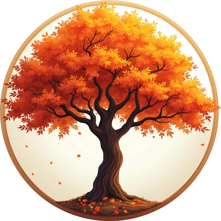 Autumn Tree in Circle