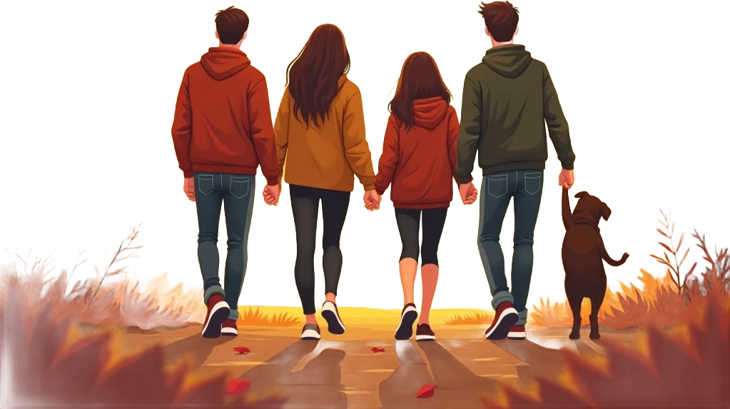 Autumn Stroll with Friends