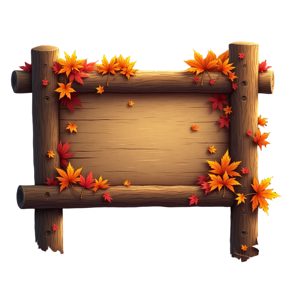 Autumn Wooden Signboard