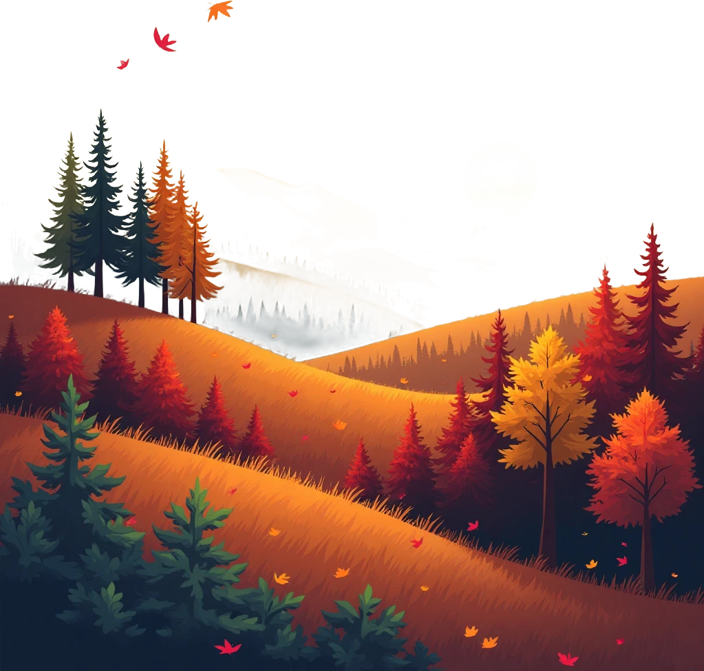 Autumn Sunset in the Forest