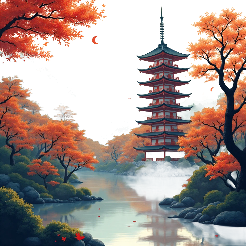 Autumn Serenity at the Pagoda