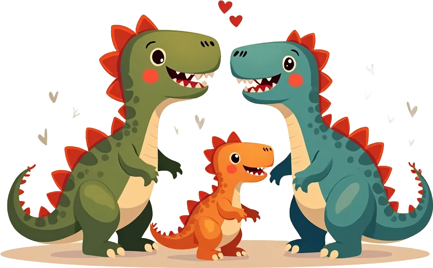 Dinosaur Family Love