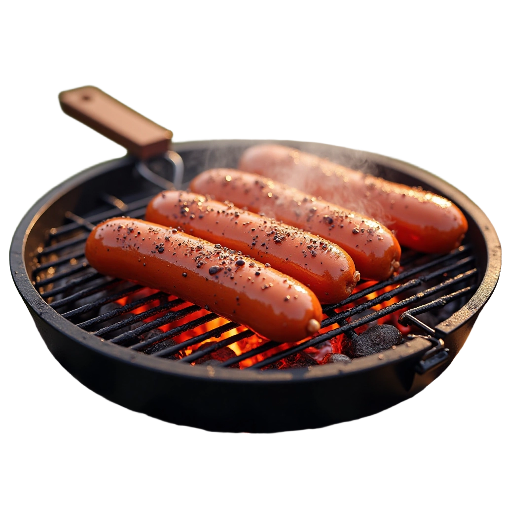 Grilled Sausages on a BBQ Grill