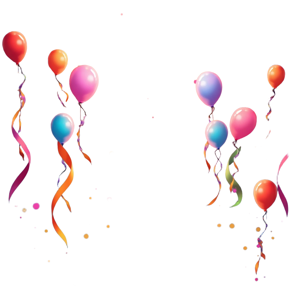 Festive Balloons and Confetti