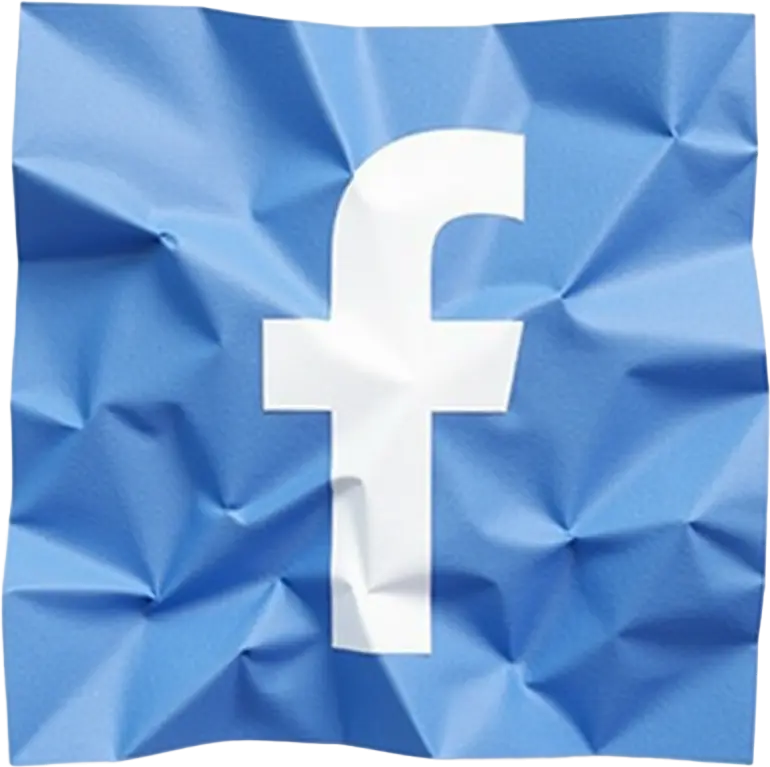 Facebook Logo on Crumpled Paper Background