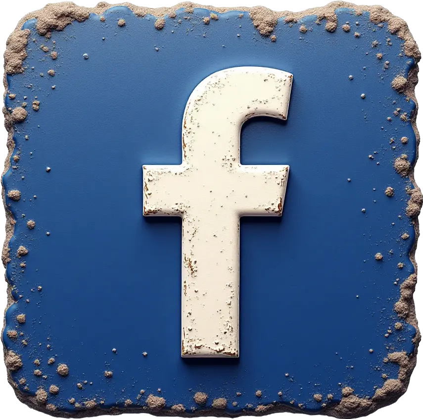 Eroded Facebook Logo