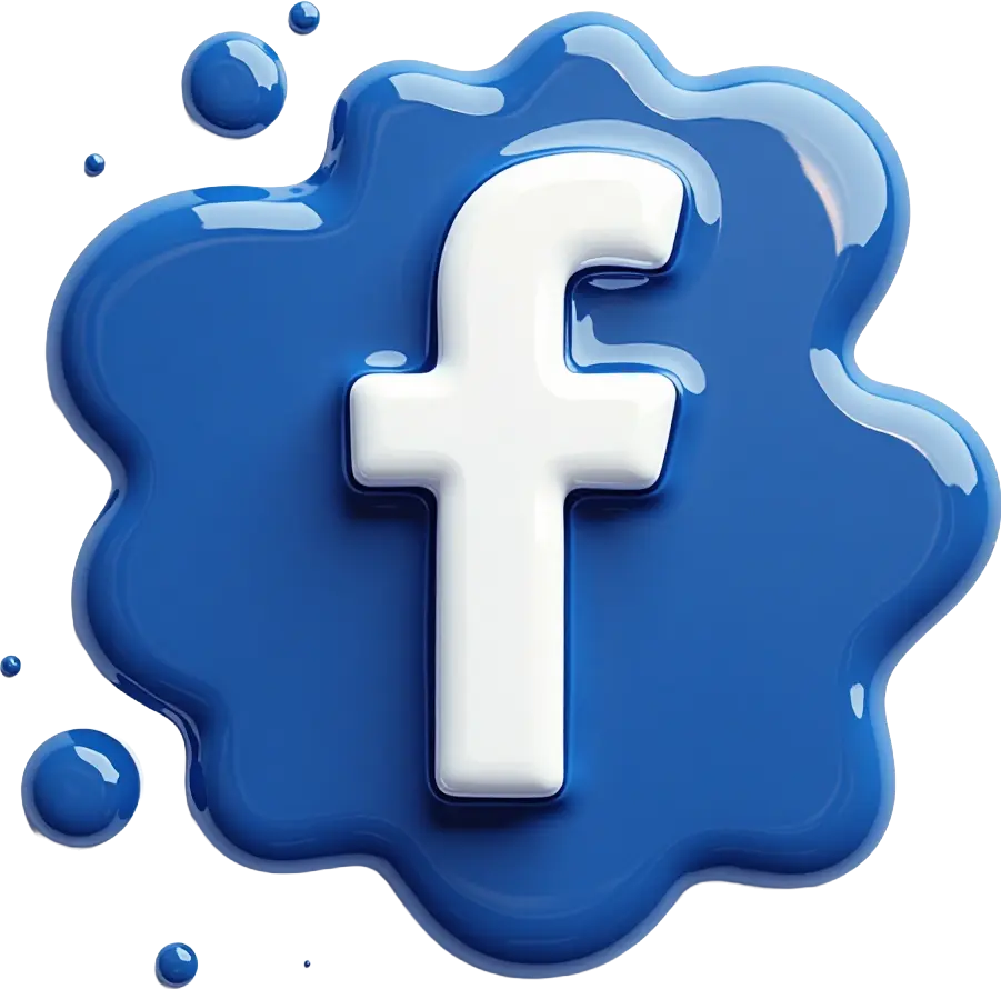 Facebook Logo in Blue Splash