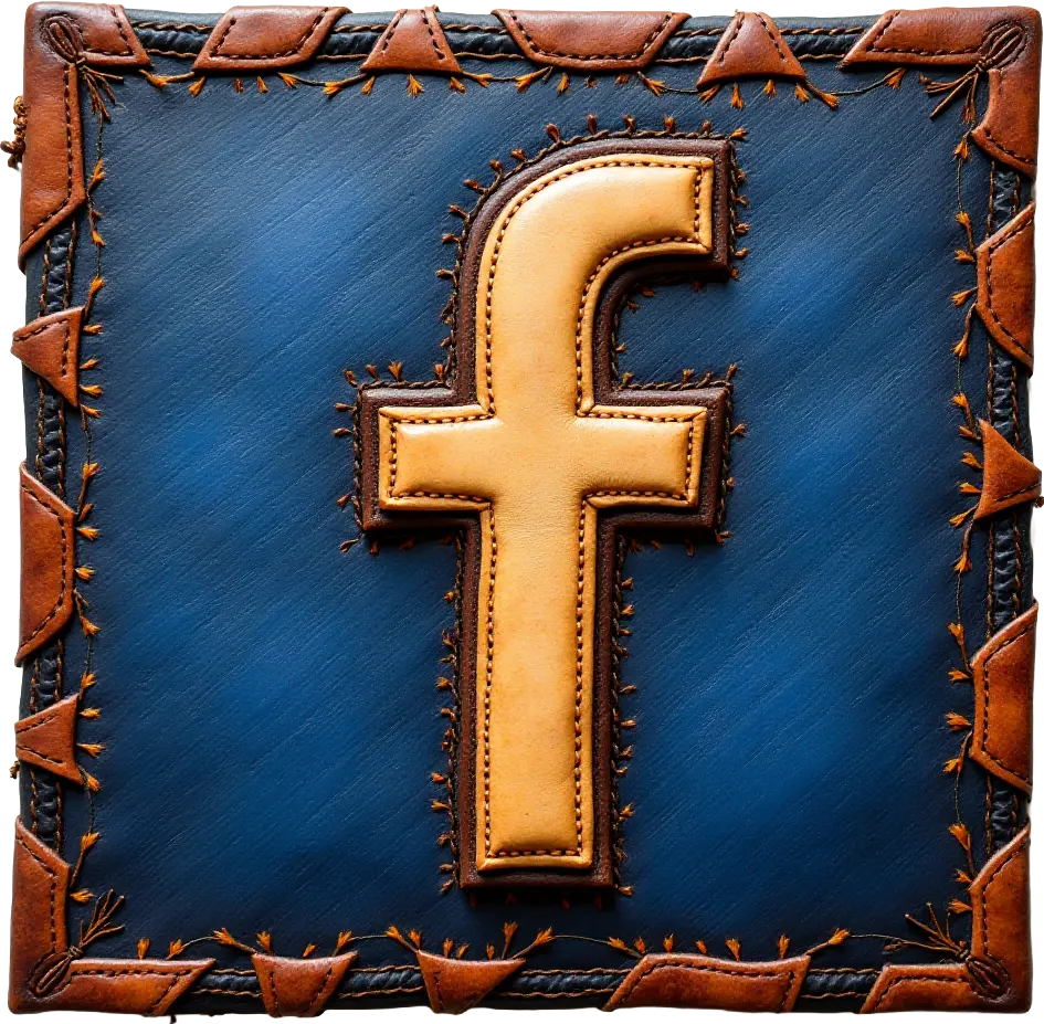 Leather-Crafted Facebook Icon